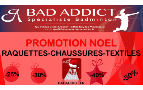 Promotion de Noël chez Bad Addict